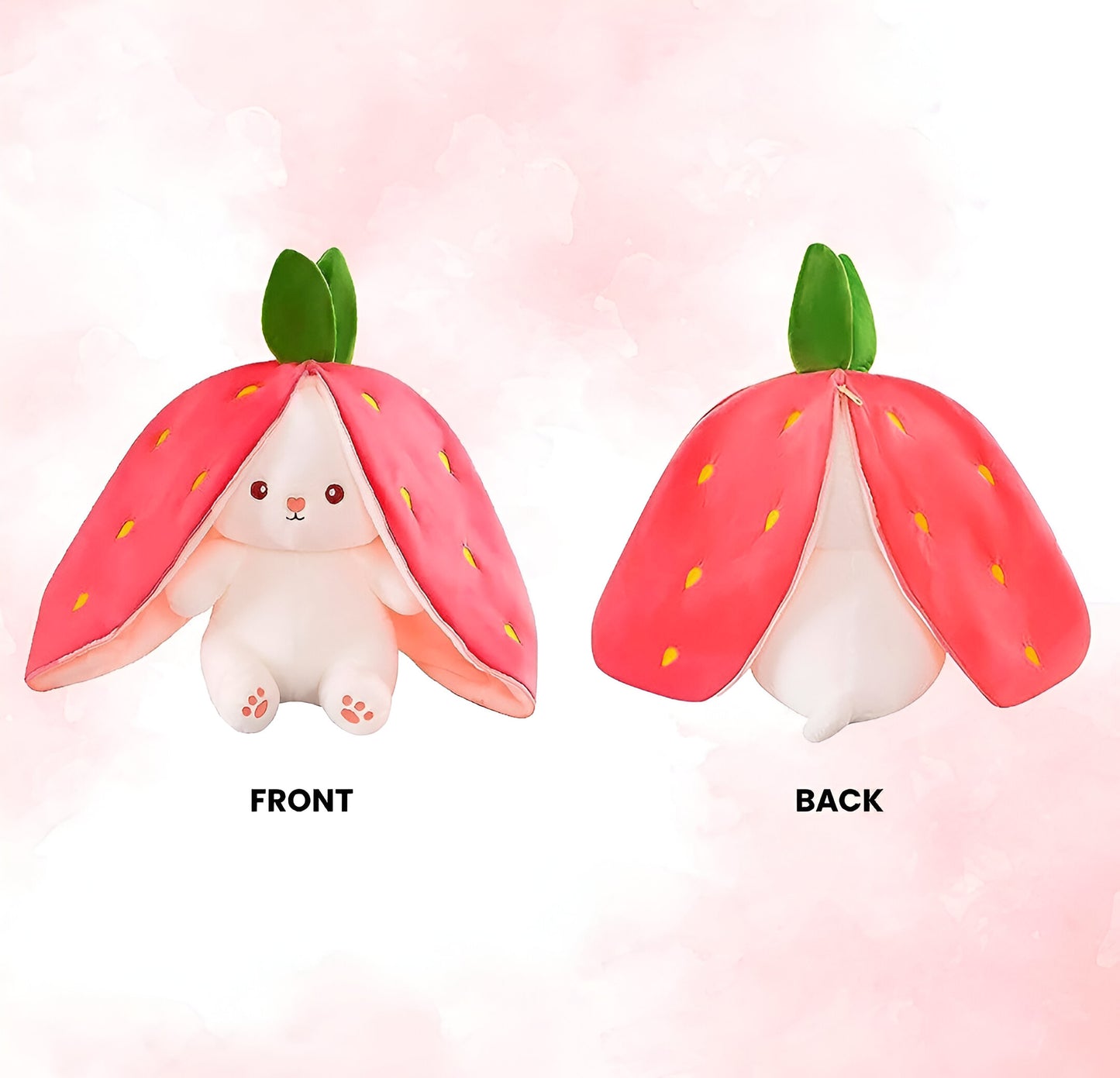 REVERSIBLE  STRAWBERRY CUTE BUNNY SOFT TOY