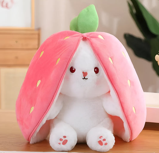 REVERSIBLE  STRAWBERRY CUTE BUNNY SOFT TOY